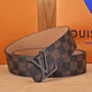 Selected Quality Classical Brown Check LV Buckle Leather Belt    ITEM NO.: CS-BT058