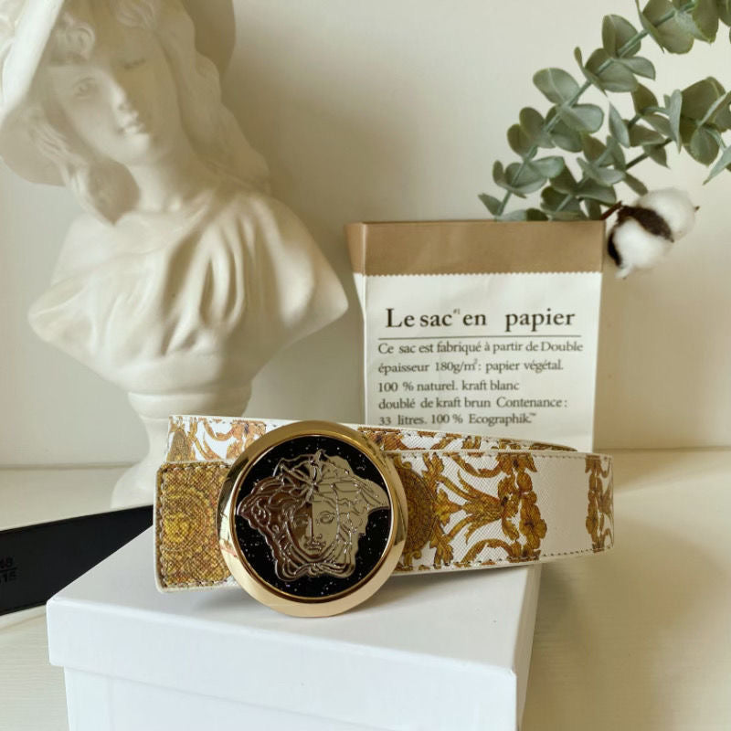 6 Different Styles Belt Heads White Versace Buckle Leather Belt   ITEM NO.: HF-BT009