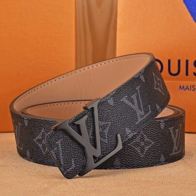 Selected Quality Classical Black LV Buckle Leather Belt    ITEM NO.: HF-BT060