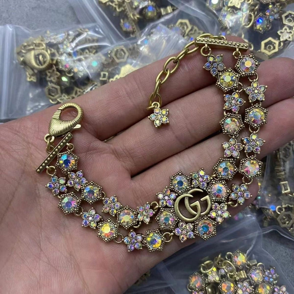 Gucci GG Vintage Rainbow Diamond 4-Piece Set Jewellery   ITEM NO.: HF-JL017