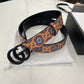 Fancy Design Gucci GG Print Buckle Leather Belt   ITEM NO.: CS-BT023