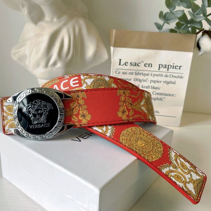6 Different Styles Belt Heads Red Versace Buckle Leather Belt   ITEM NO.: HF-BT007
