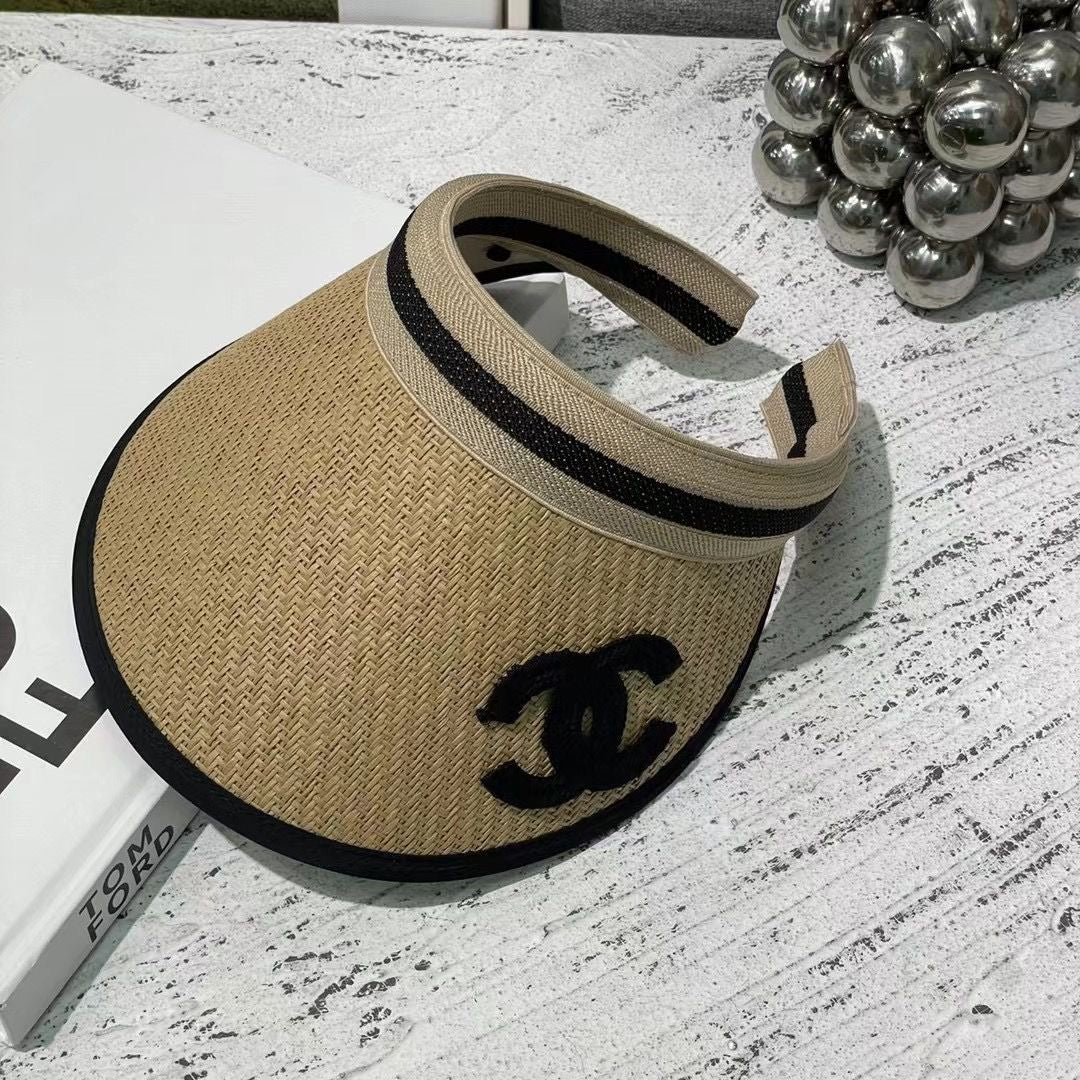 Chanel Visor Cap Hollow Straw Hat ITEM NO.: HF-HT007