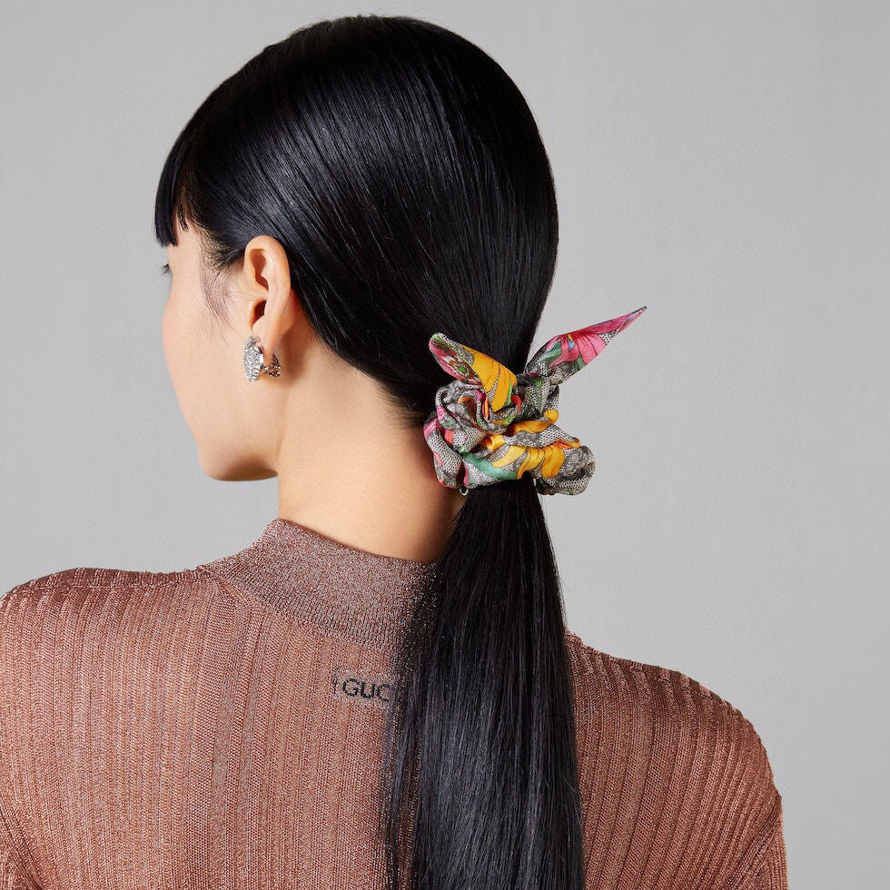 Gucci GG Floral Print Hair Scrunchy ITEM NO.: HF-HD020
