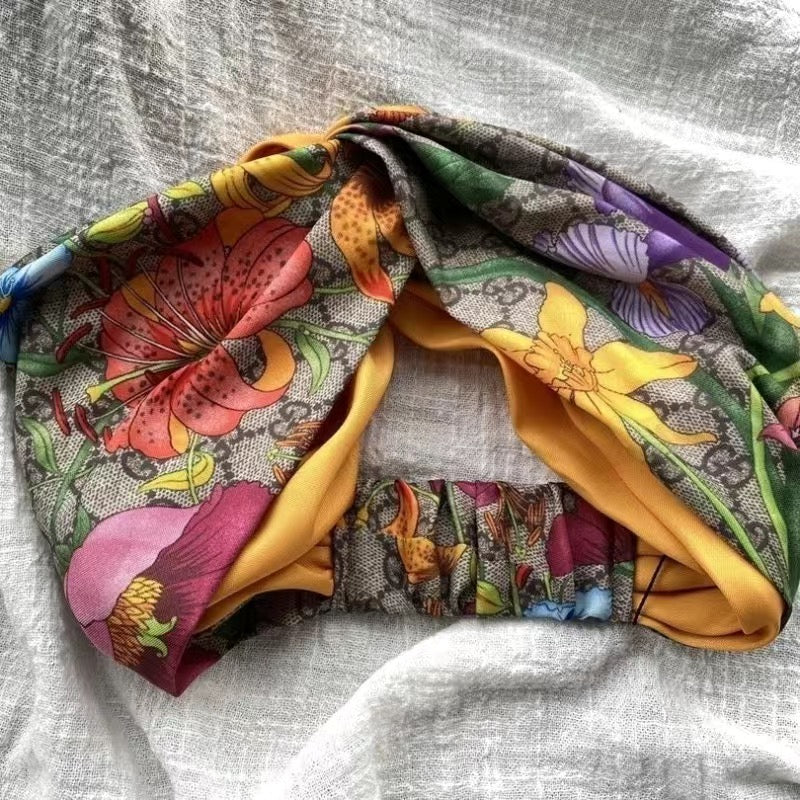 Gucci Floral Print Headband & Scrunchy Pair ITEM NO.: HF-HD012