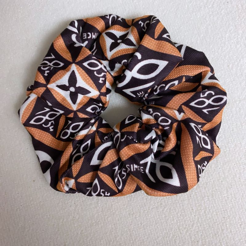 Custom LV design print hair scrunchies  ITEM NO.: HF-HD031
