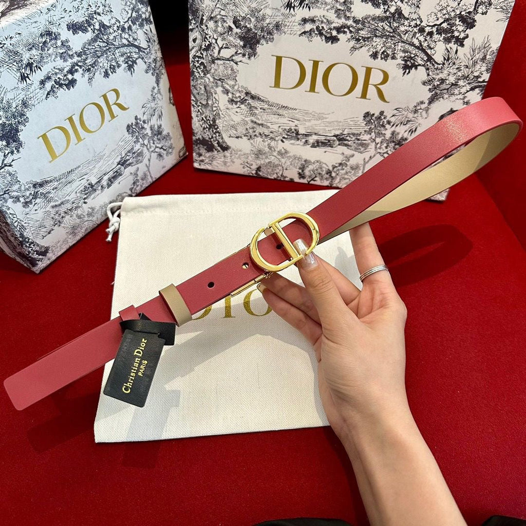 Multi-Colors Double-Sided Genuine Cow Leather Christian Dior CD Buckle Belt   ITEM NO.: HF-BT016