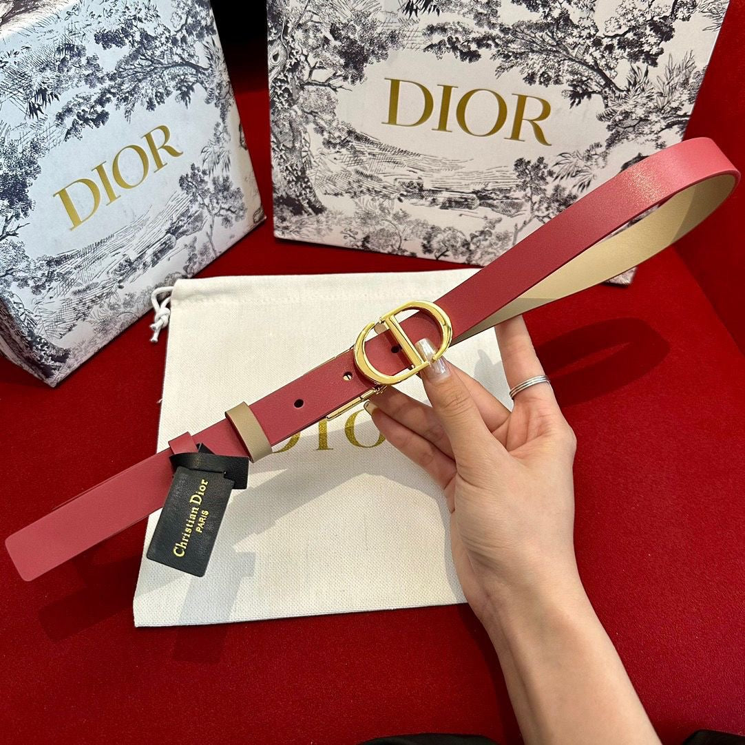 Multi-Colors Double-Sided Genuine Cow Leather Christian Dior CD Buckle Belt   ITEM NO.: HF-BT016