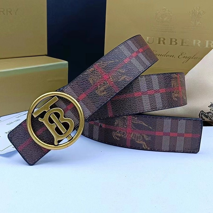 Classical Check Burberry BB Buckle Leather Belt    ITEM NO.: CS-BT026