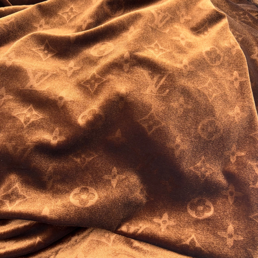 Mutiple Colors Designer LV Logo Embossed Luxury Shinning Velvet Fabrics NO.: LV-F142