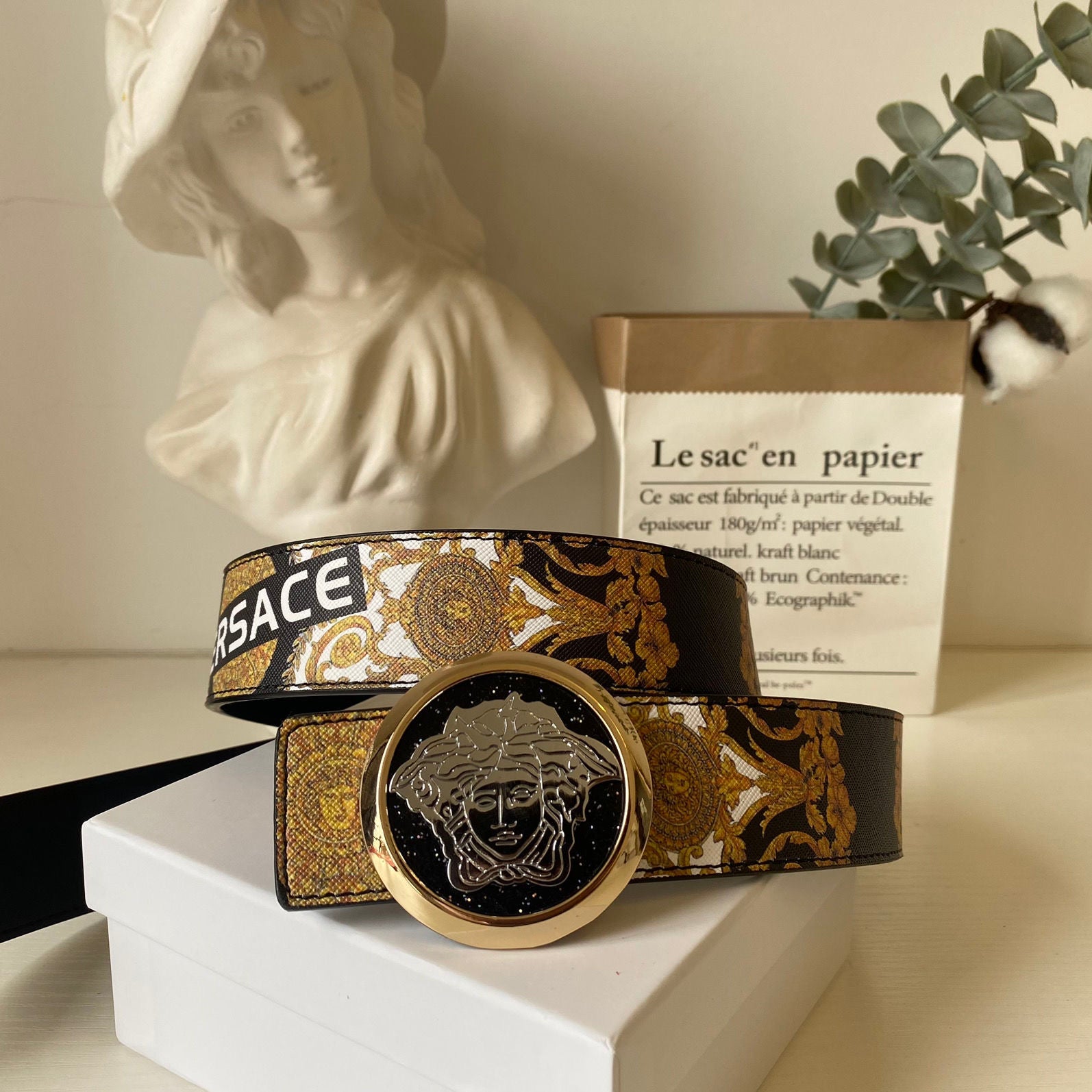 6 Different Styles Belt Heads Black Versace Buckle Leather Belt   ITEM NO.: HF-BT008