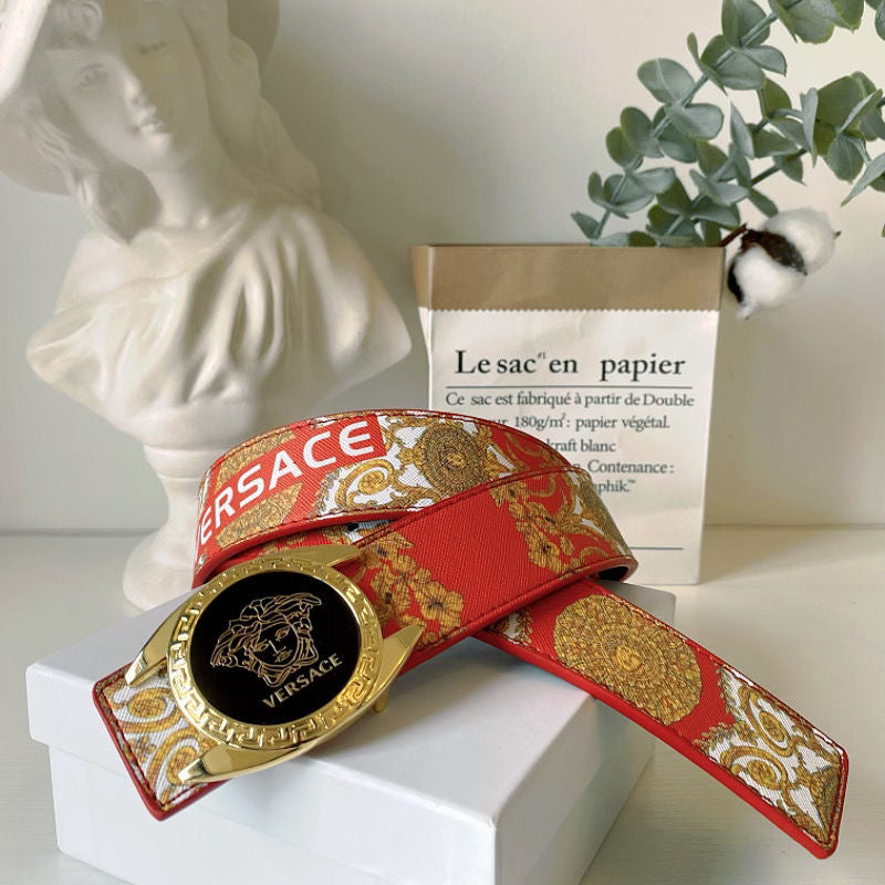 6 Different Styles Belt Heads Red Versace Buckle Leather Belt   ITEM NO.: HF-BT007