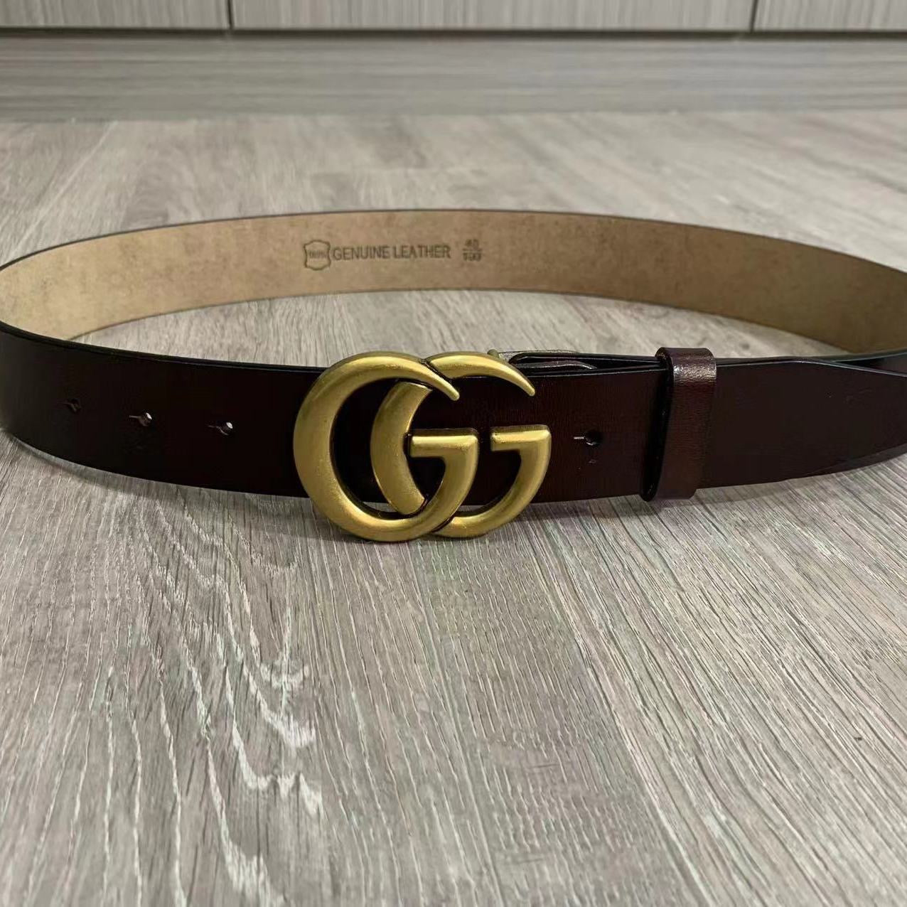 Vintage Style Gucci GG Buckle Leather Belt   ITEM NO.: HF-BT062
