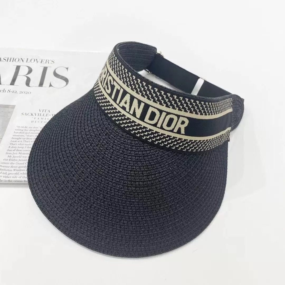 Christian Dior Visor Cap Hollow Straw Hat ITEM NO.: HF-HT005