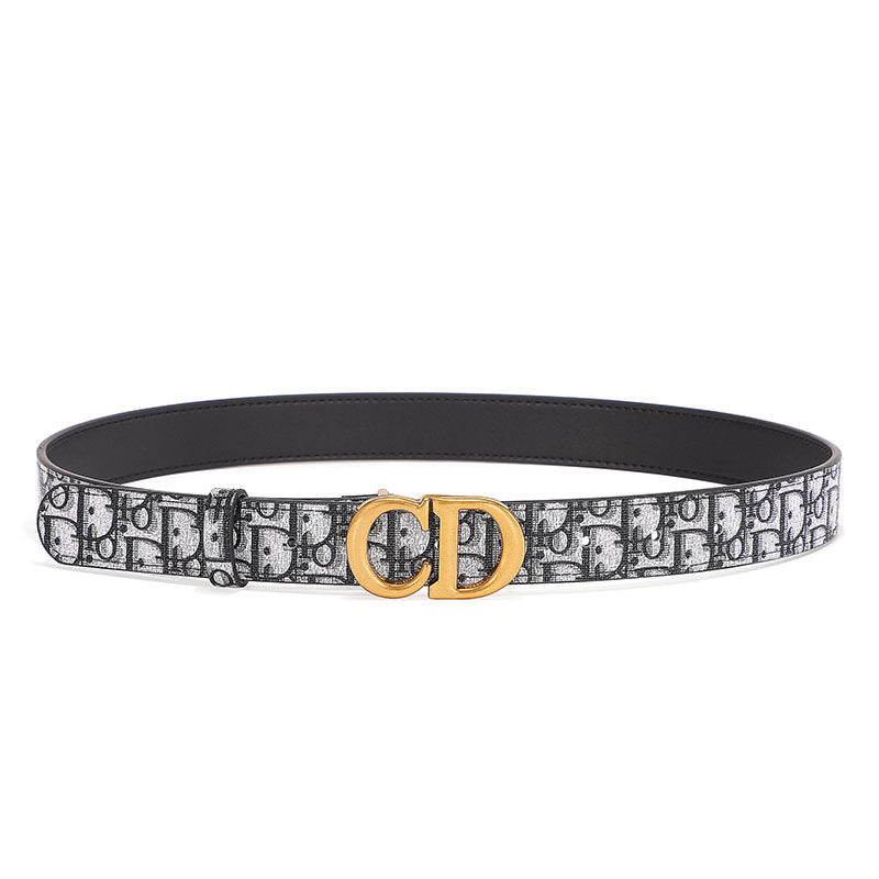 Selected Quality Simple Christian Dior Buckle Leather Belt    ITEM NO.: HF-BT033