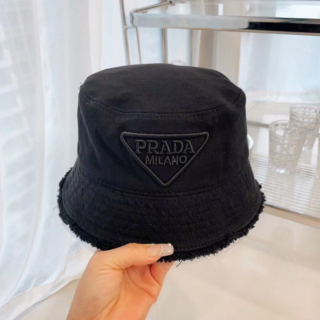 Prada Embroidery Washed Cotton Bucket Hat ITEM NO.: CS-HT042