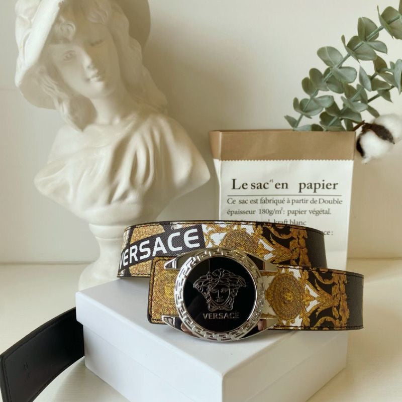 6 Different Styles Belt Heads Black Versace Buckle Leather Belt   ITEM NO.: HF-BT008