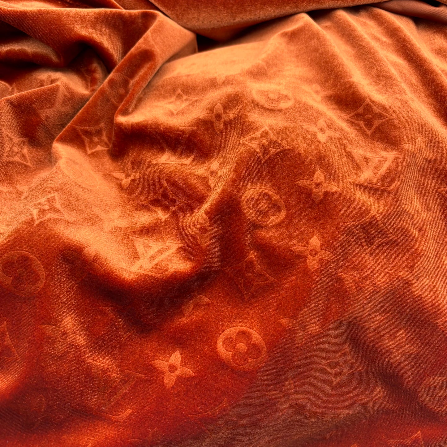 Mutiple Colors Designer LV Logo Embossed Luxury Shinning Velvet Fabrics NO.: LV-F140