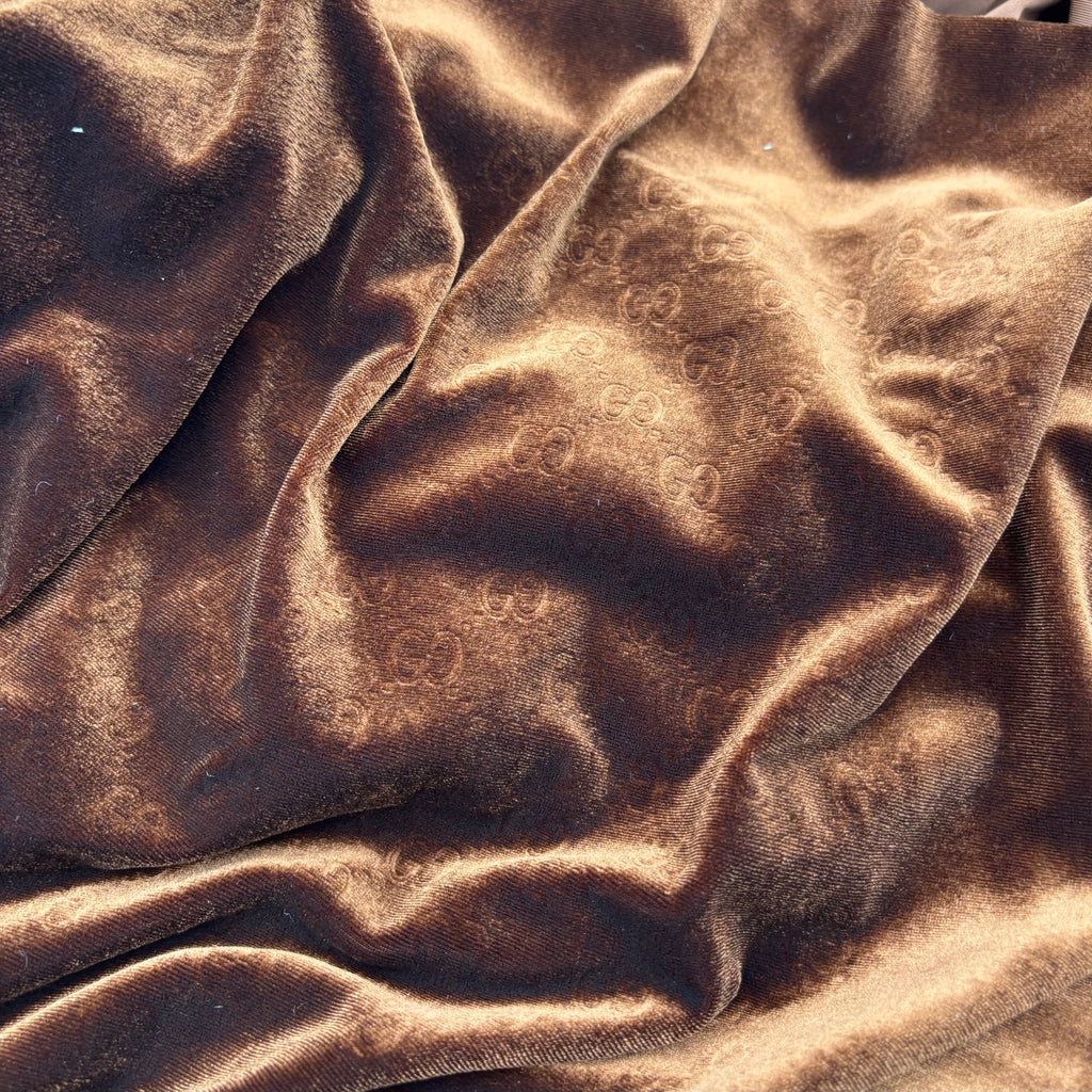 Mutiple Colors Designer Gucci Logo Embossed Luxury Shinning Velvet Fabrics NO.: GG-F048