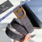 Double-Sided Use Christian Dior CD Buckle Jacquard Canvas Genuine Leather Belt   ITEM NO.: CS-BT012