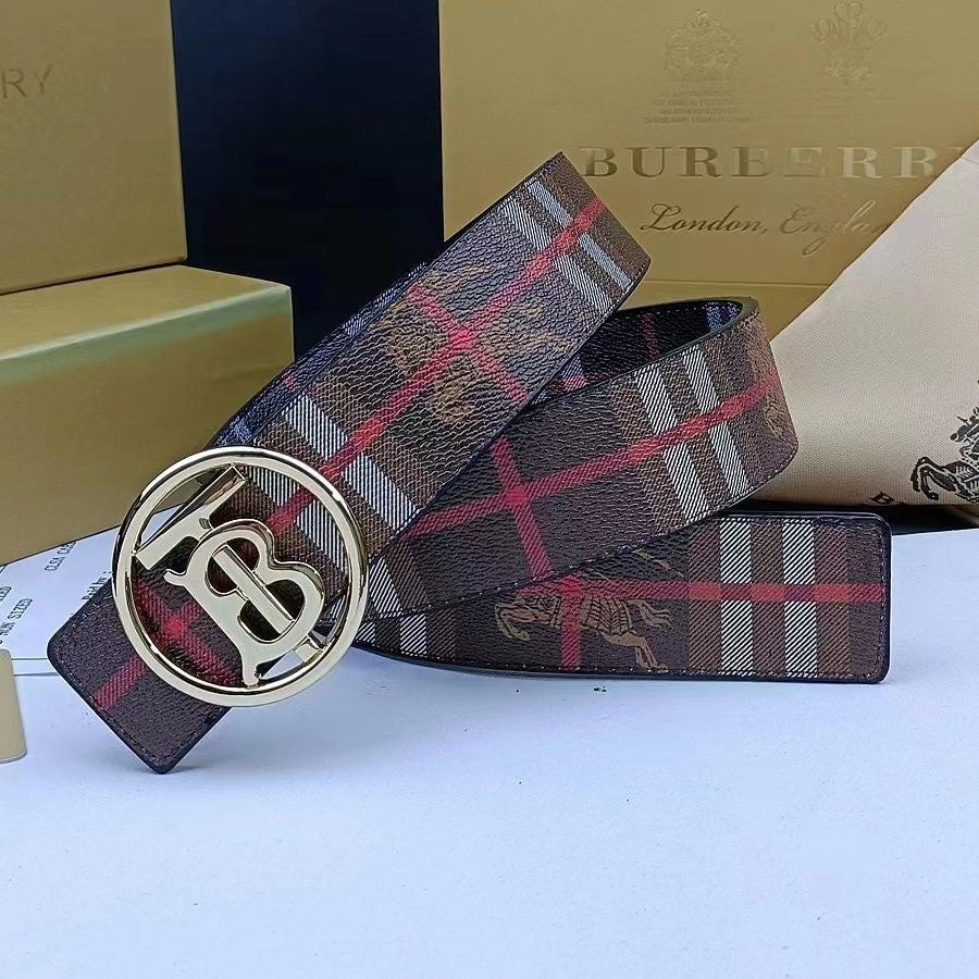 Classical Check Burberry BB Buckle Leather Belt    ITEM NO.: CS-BT026