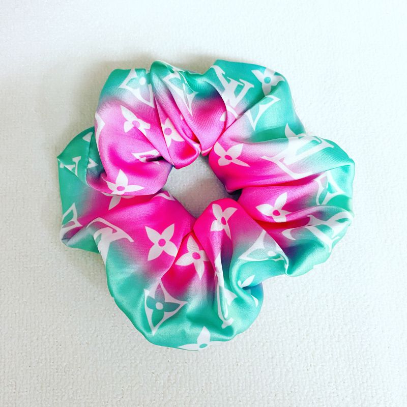 Custom LV design print hair scrunchies  ITEM NO.: HF-HD031