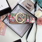 Gucci Red Floral Print GG Buckle Leather Belt   ITEM NO.: CS-BT037