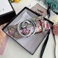 Gucci Red Floral Print GG Buckle Leather Belt   ITEM NO.: HF-BT037