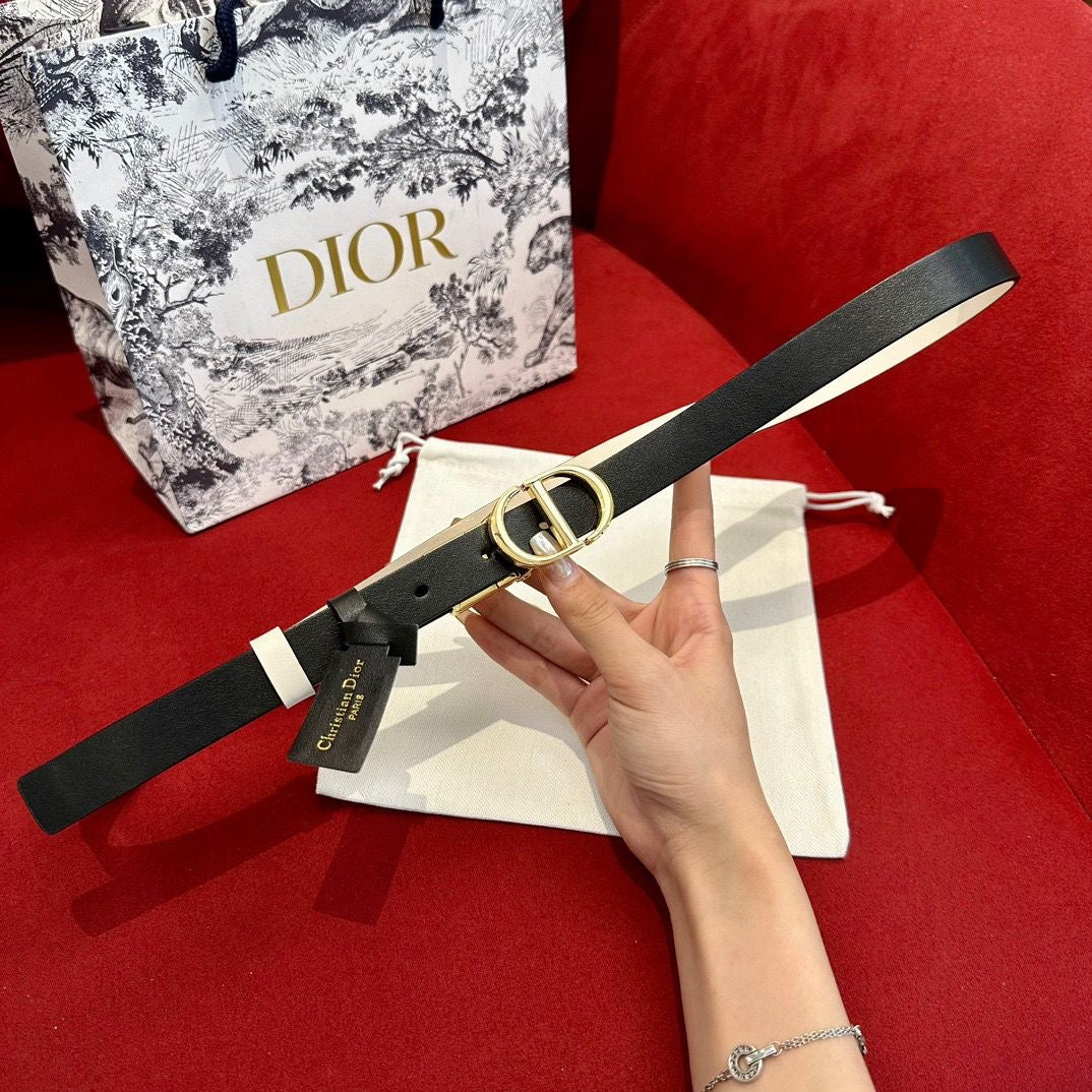 Multi-Colors Double-Sided Genuine Cow Leather Christian Dior CD Buckle Belt   ITEM NO.: CS-BT016