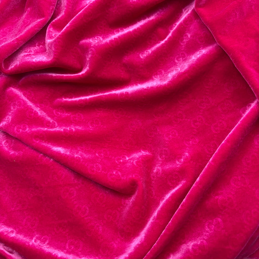Mutiple Colors Designer Gucci Logo Embossed Luxury Shinning Velvet Fabrics NO.: GG-F048