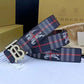 Classical Burberry Check BB Buckle Leather Belt    ITEM NO.: CS-BT025