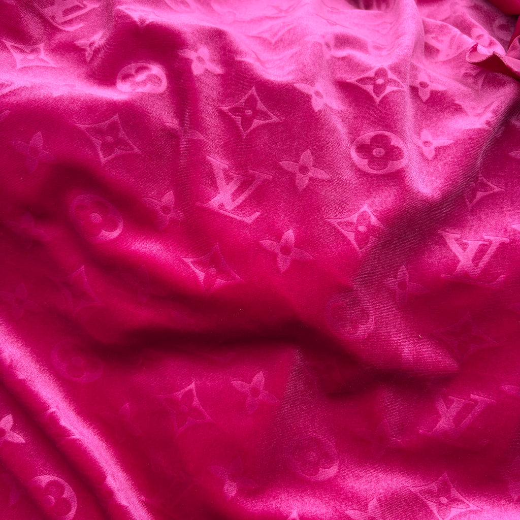 Mutiple Colors Designer LV Logo Embossed Luxury Shinning Velvet Fabrics NO.: LV-F142