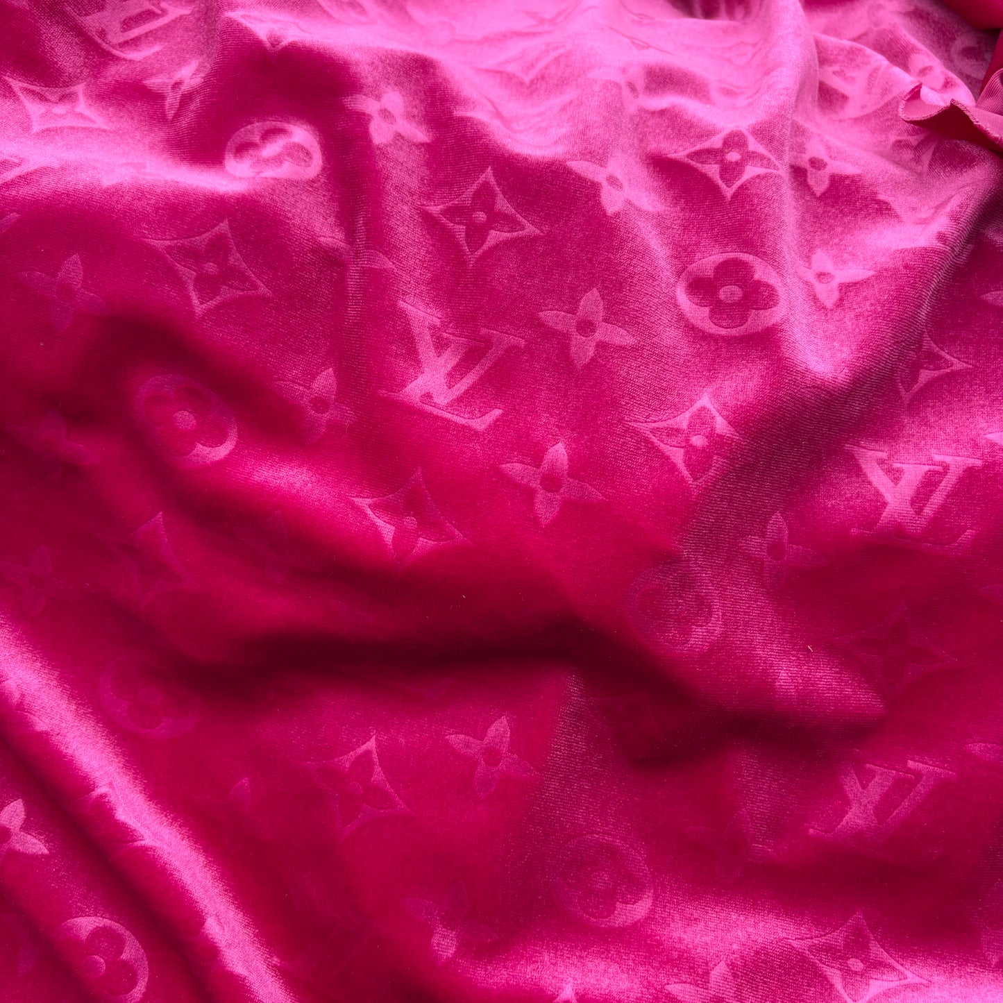 Mutiple Colors Designer LV Logo Embossed Luxury Shinning Velvet Fabrics NO.: LV-F140