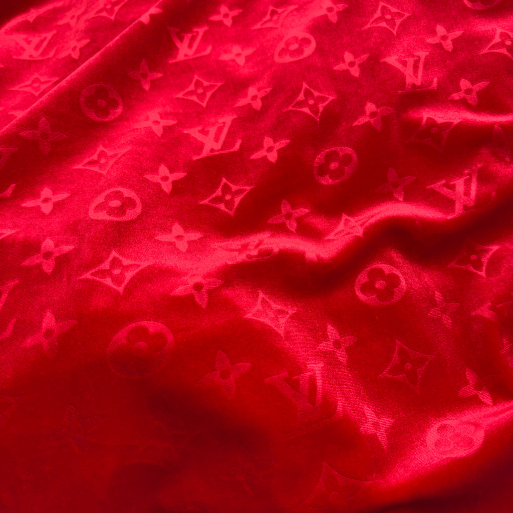 Mutiple Colors Designer LV Logo Embossed Luxury Shinning Velvet Fabrics NO.: LV-F142