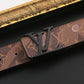 Custom Fancy Pattern Print LV Buckle Leather Belt   ITEM NO.: CS-BT067