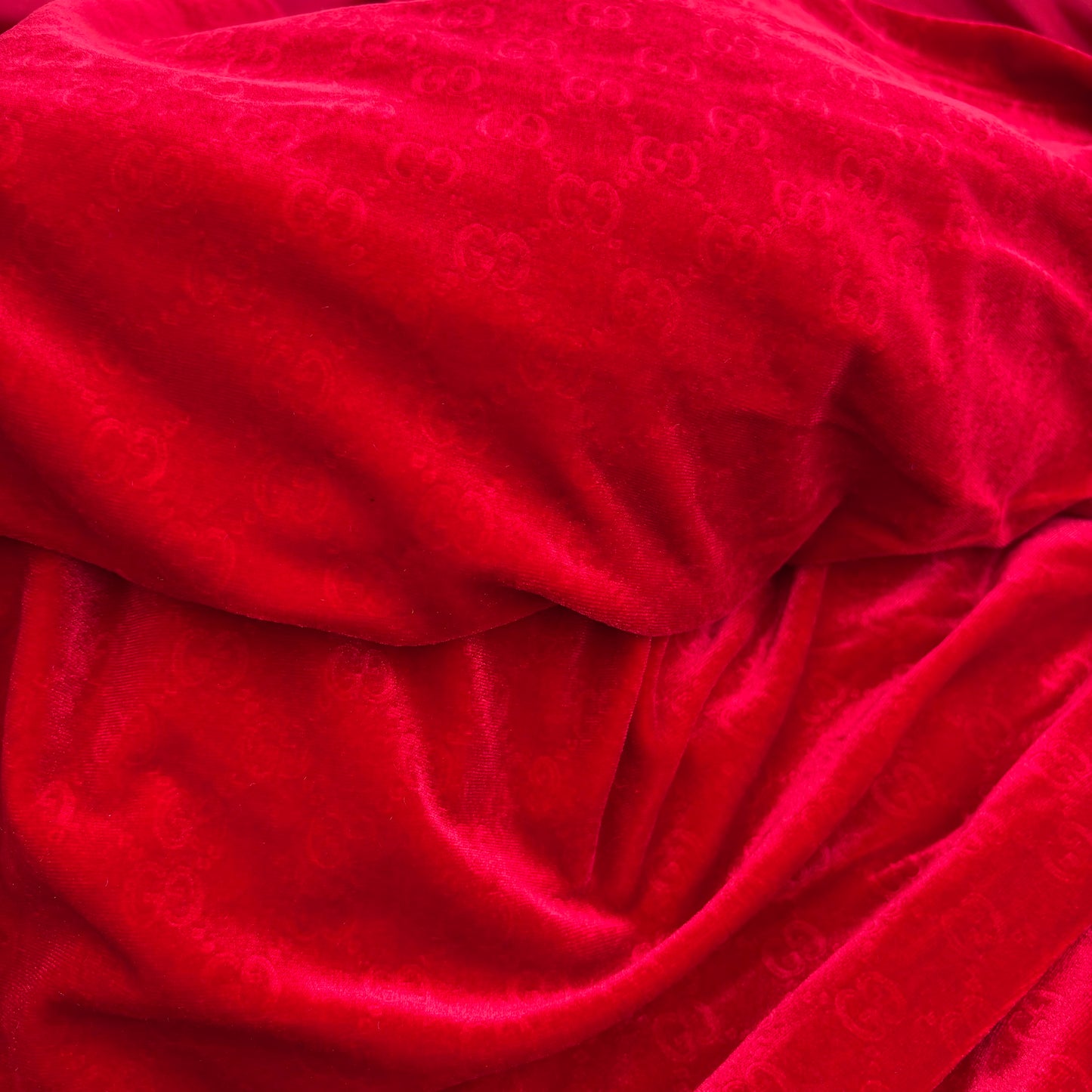 Mutiple Colors Designer Gucci Logo Embossed Luxury Shinning Velvet Fabrics NO.: GG-F045