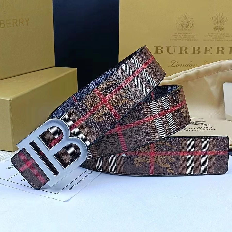 Classical Check Burberry BB Buckle Leather Belt    ITEM NO.: CS-BT026