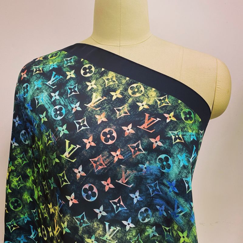 Custom LV design print silk feeling functional neck scarf head scarf sleeping hair wrapping scarf decorative scarf etc   ITEM NO.: HF-SF013