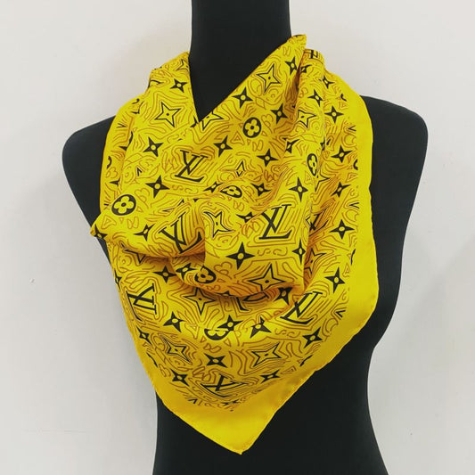 Custom LV design print silk feeling functional neck scarf head scarf sleeping hair wrapping scarf decorative scarf etc   ITEM NO.: CS-SF018