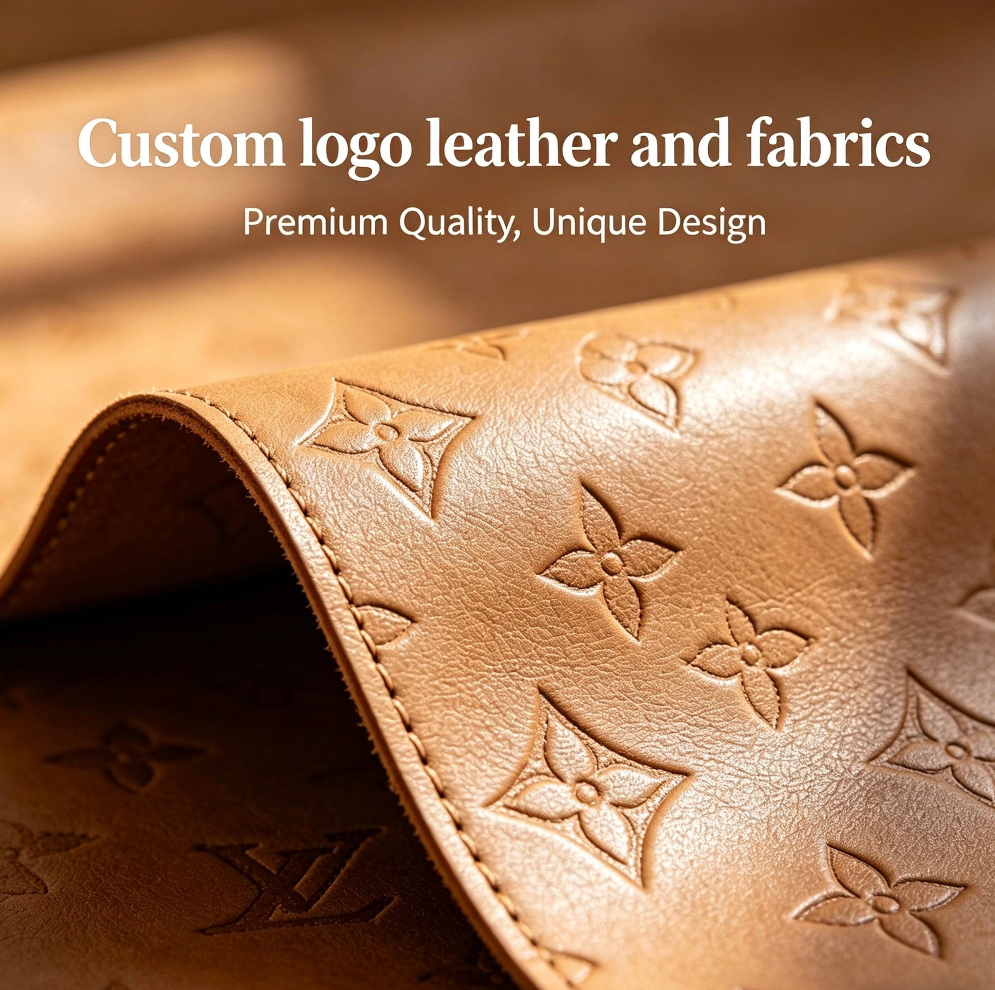 Custom logo pattern design fabrics and leathers Item NO.: CM-001