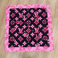 Custom LV printed silky functional scarf in collaborative design by talented designer  ITEM NO.: HF-SF065
