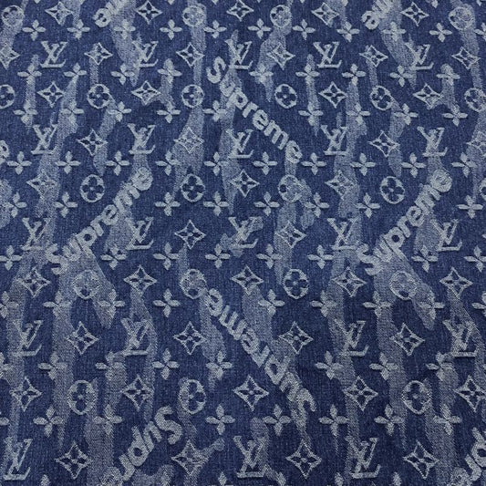 Medium Blue LV Supreme Denim Washed Fabrics Design NO.: LV-F138
