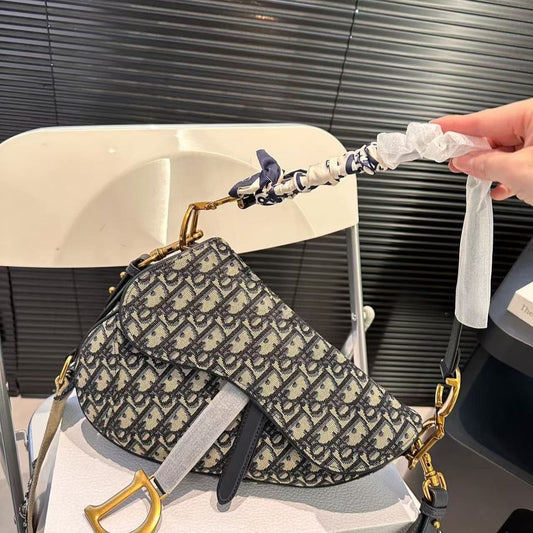 High-end Classic Christian Dior Jacquard Small Single Shoulder Underarm Crossbody Saddle Bag Item NO.: HF-BG043