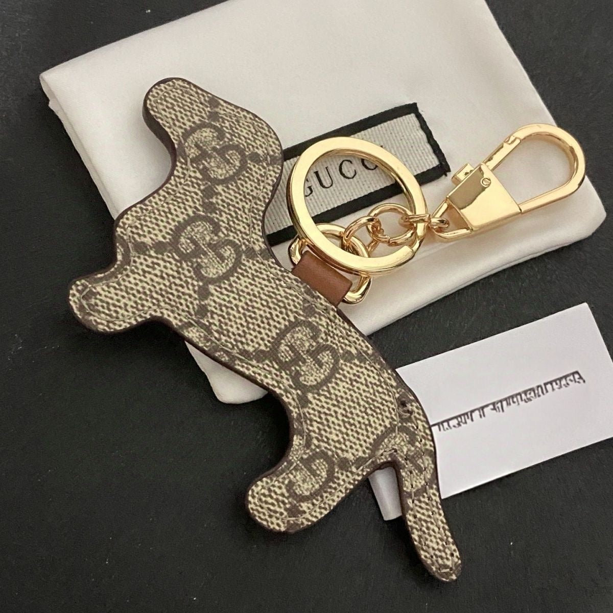 GG New Puppy-Shaped Classic Pattern Keychain Item NO.:HF-KC003