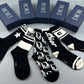 DIOR Men's Black & White Sweat-Absorbent Socks (5-Pair) Item NO.:HF-SK005