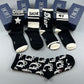 DIOR Men's Black & White Sweat-Absorbent Socks (5-Pair) Item NO.:HF-SK005