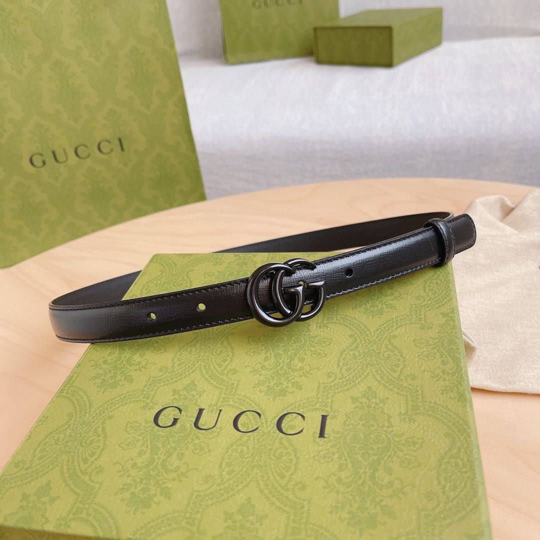 Black Gucci GG Buckle Genuine Leather Belt   ITEM NO.: CS-BT003