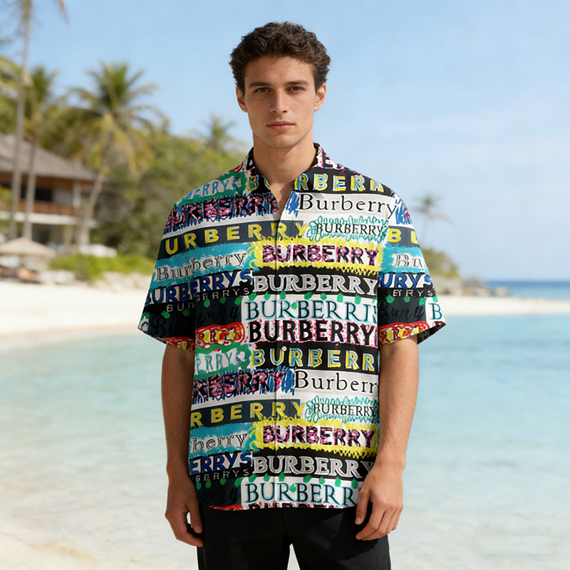 BB Woven Polyester-Spandex Printed Vacation Shirt Item NO.:HF-CT006