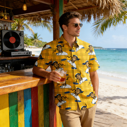 BB Woven Polyester-Spandex Printed Vacation Shirt Item NO.:HF-CT006