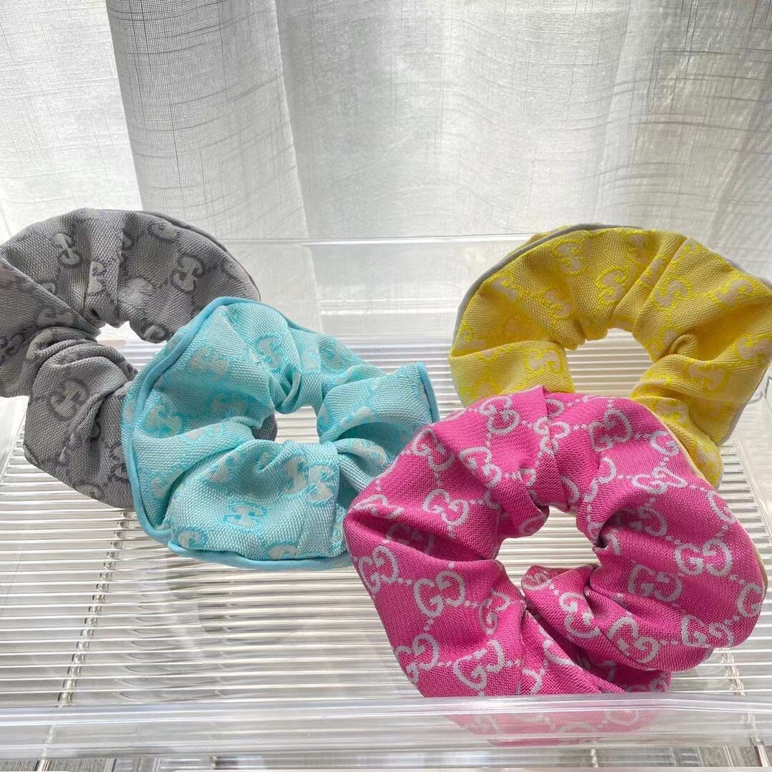 Gorgeous Fresh Colors Gucci GG Jacquard Hair Scrunchies  ITEM NO.: HF-HD037